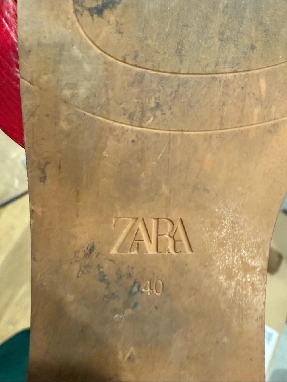 Zara Bright Red Braided Leather Slide Mules - Picture 3 of 3